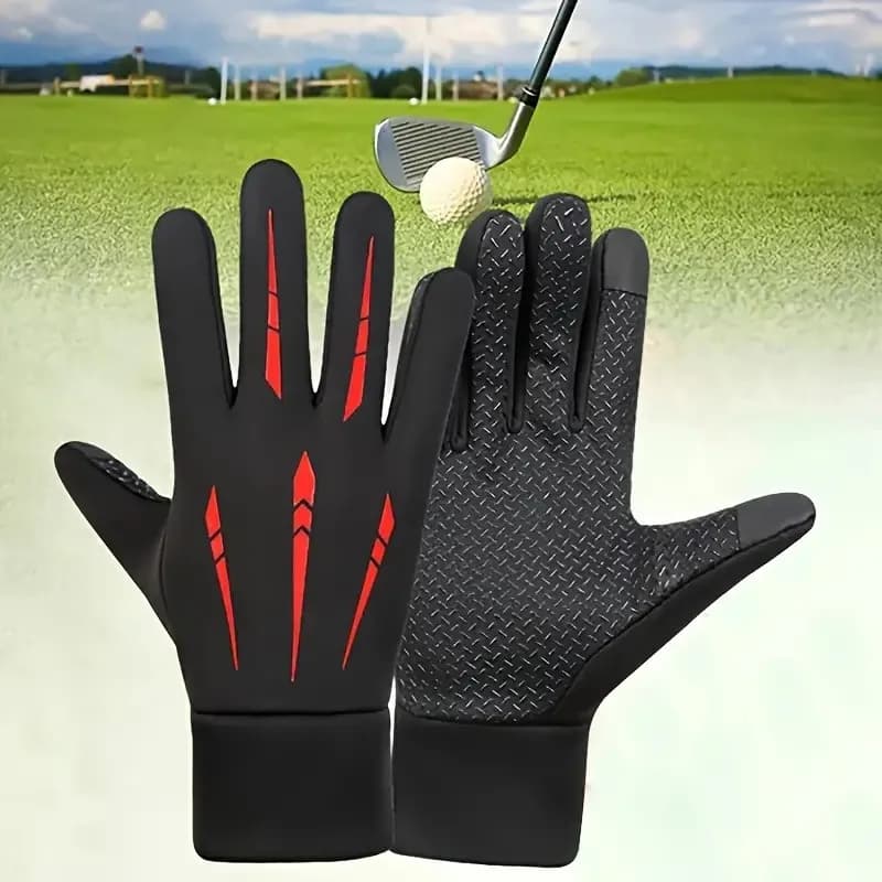 1 paio di guanti caldi in pile invernale guanti da golf all'aperto guanti sportivi da ciclismo per sci da moto, touch screen antiscivolo impermeabile