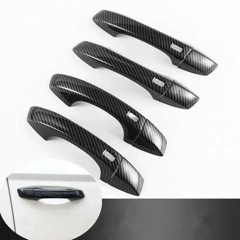 Carbon Fiber Chromed Auto Side Door Trim Cover Handle Sticker Styling Accessories For Seat Arona 2017 2018 2019 2020 2021