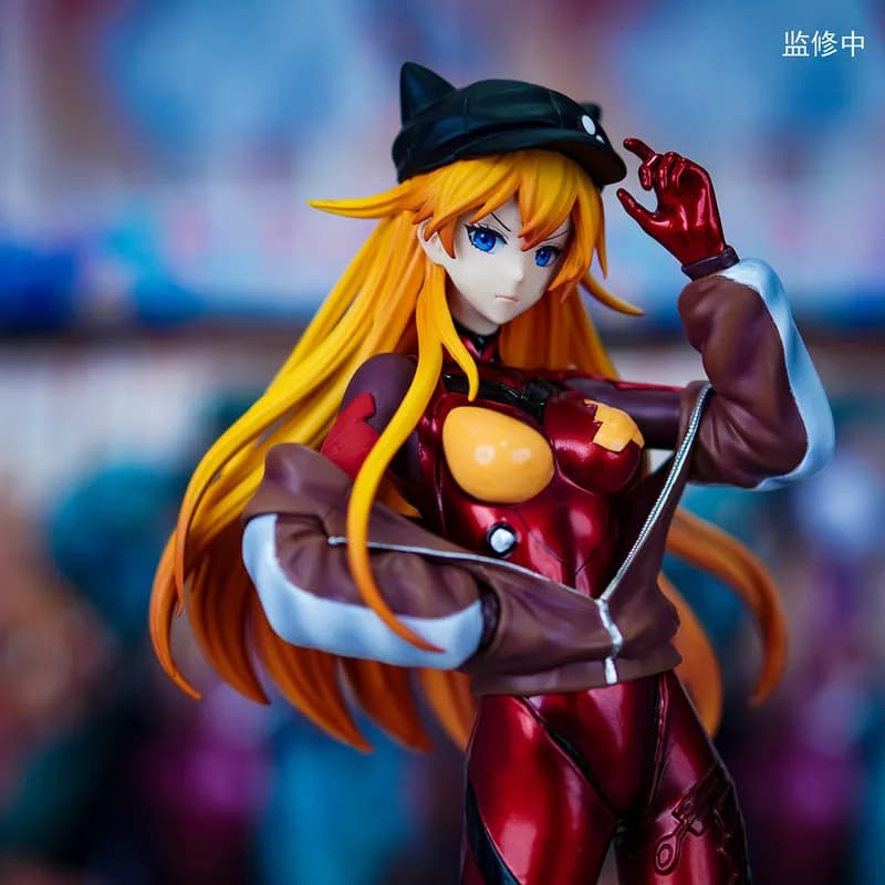 Statua Anime Asuka con Orecchie da Gatto, Decorazione Trendy per Scrivania e Case PC, Modellino Collezionabile Bidimensionale, Simpatico Giocattolo Artistico, Regalo