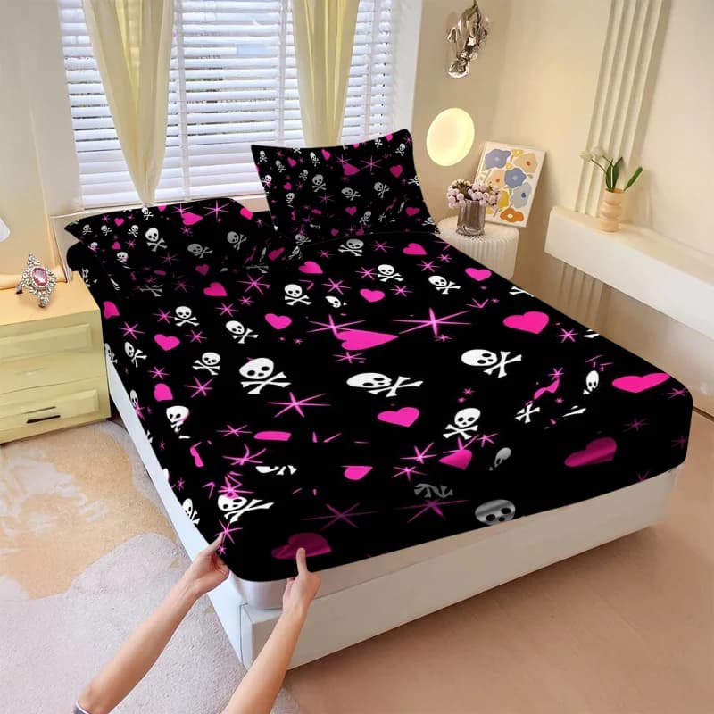 Set of three-piece sheets, soft and breathable, detachable, suitable for use in bedroom, ideal gift, easy maintenance fabric