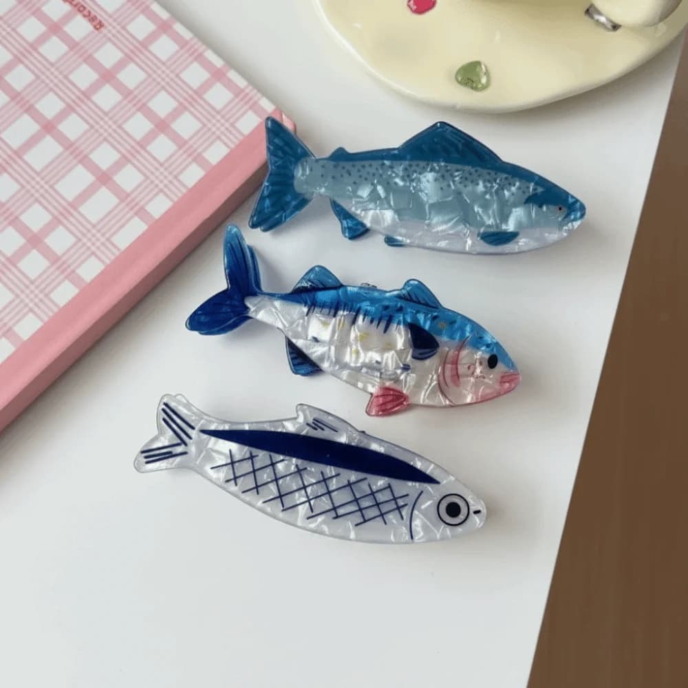 Cute Creative Ocean Fish Hair Claw Clip Funny Sea Animals Non Slip Hairpin Lightweight Acetate Hair Barrettes Daily Use