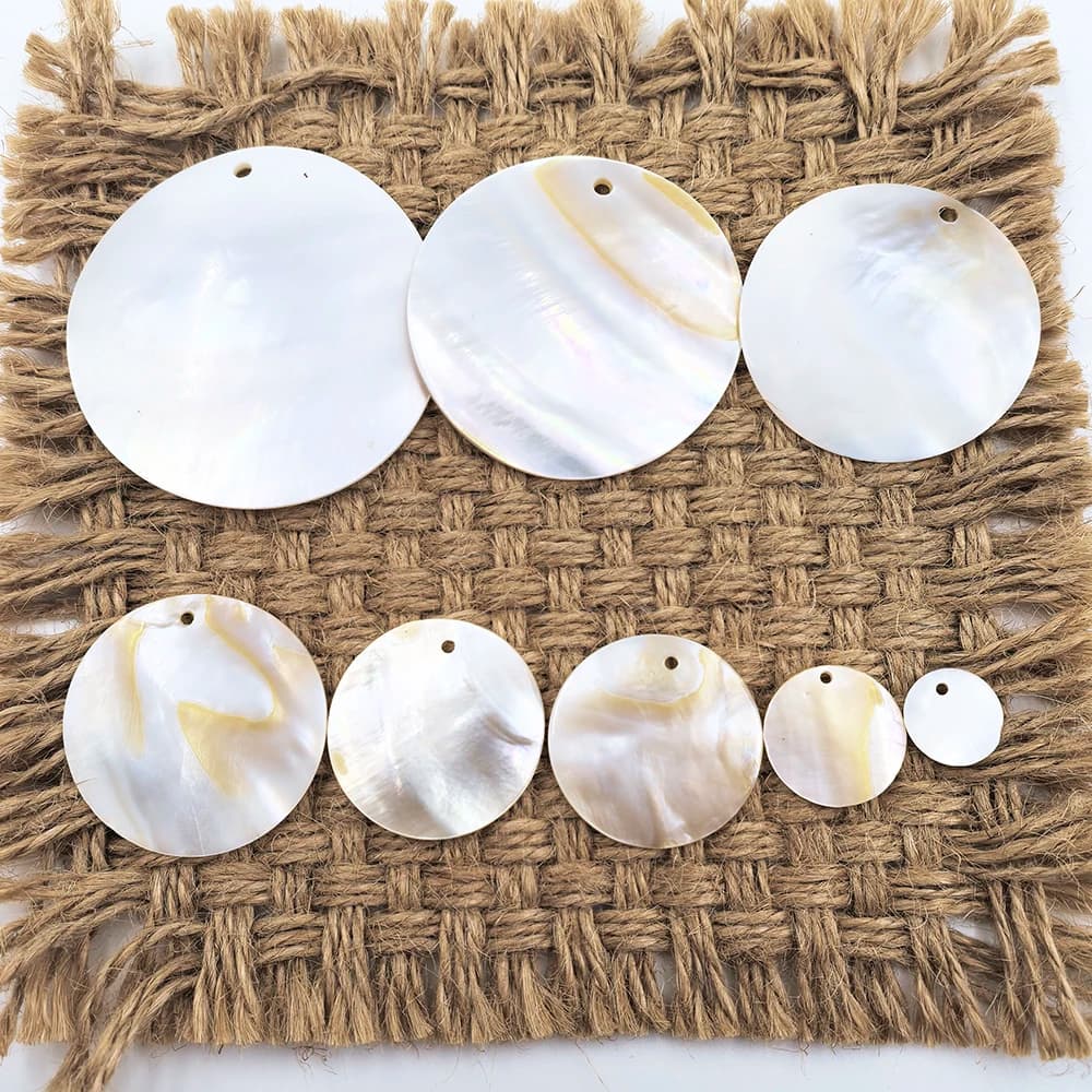 6PCS Single Hole Round Shell Natural Perforated Oil Spot Shell Piece DIY Jewelry Making Wind Chime Pendant Earrings Pendant and