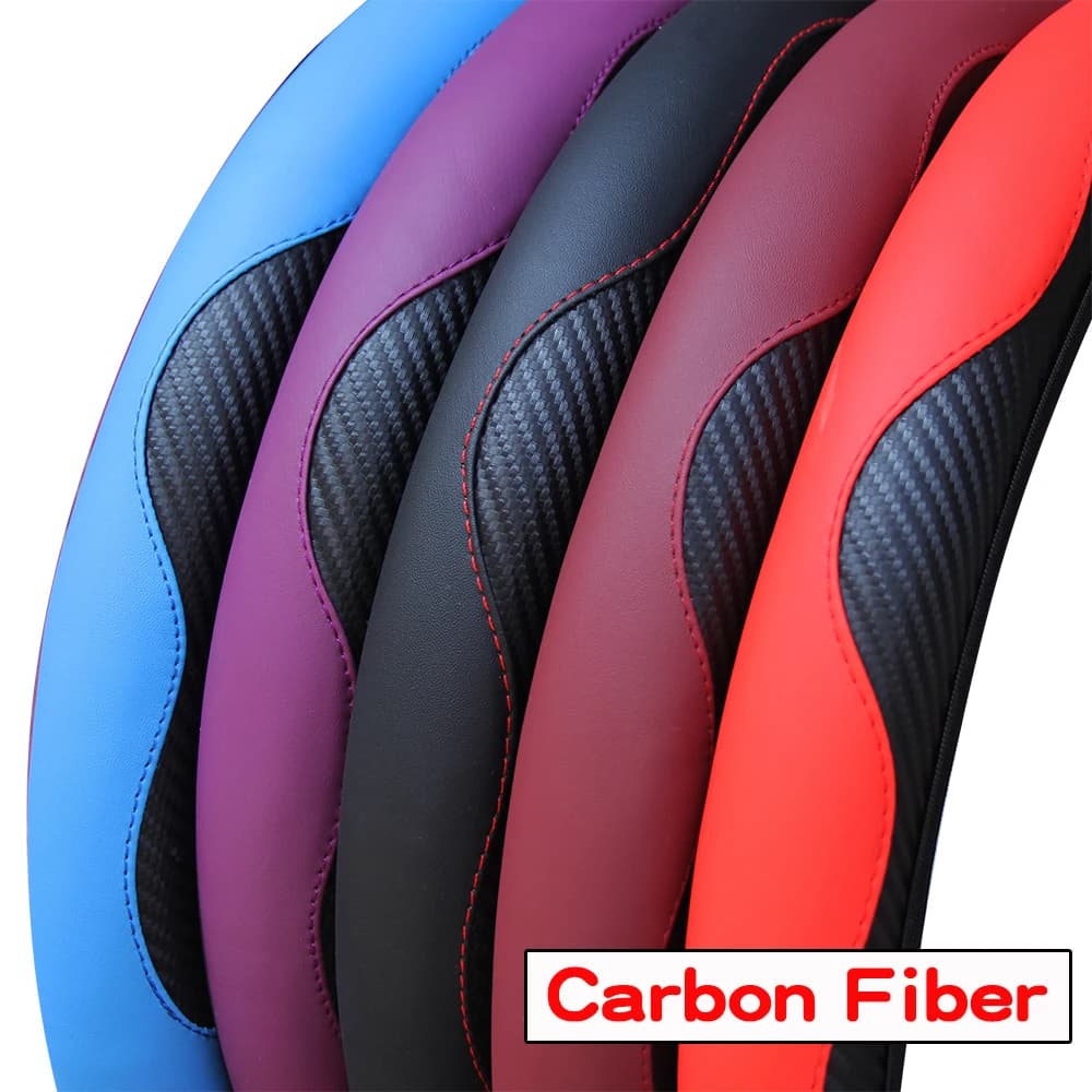 Carbon fiber PU leather car without inner ring Covering Automotive Supplies suitable for 14,5-15 inches