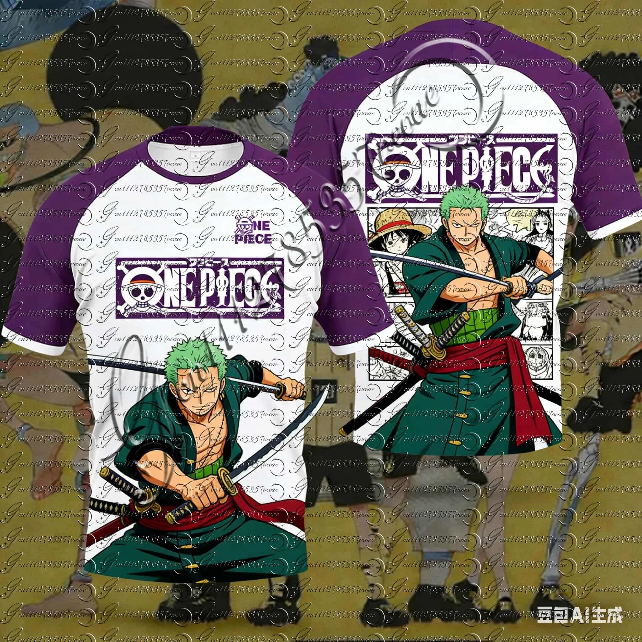 T-shirt One Piece Monkey D. Luffy Ace Anime per uomo e donna, maglietta estiva per bambini con stampa pirata con cappello di paglia, stile streetwear.