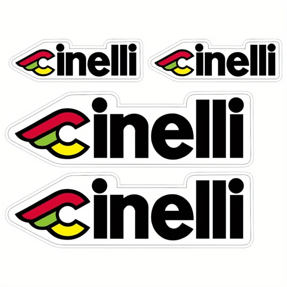 4 Pieces 2 Large + 2 Small Wall decals for Bicycle Frame Cinelli, Decalcomanie Vinyl Waterproof Camouflage for Bicycle Decoration