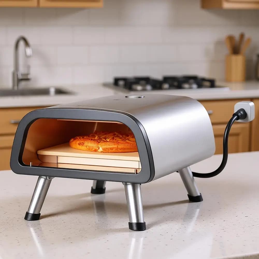 Forno Elettrico per Pizza da Banco 12 Pollici, Macchina per Pizza in Acciaio Inox con Pietra Refrattaria e Spazio, Riscalda fino a 850 Gradi ° Multiuso per Interni