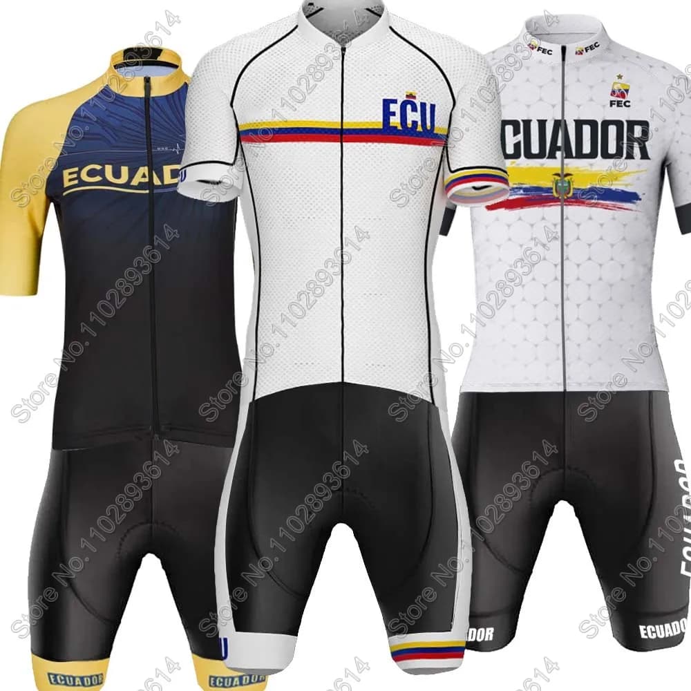 Cycling jersey of the national team Ecuador 2025 Set summer bicycle clothing road bike shirts suit shorts with bike straps MTB Ropa Maillot