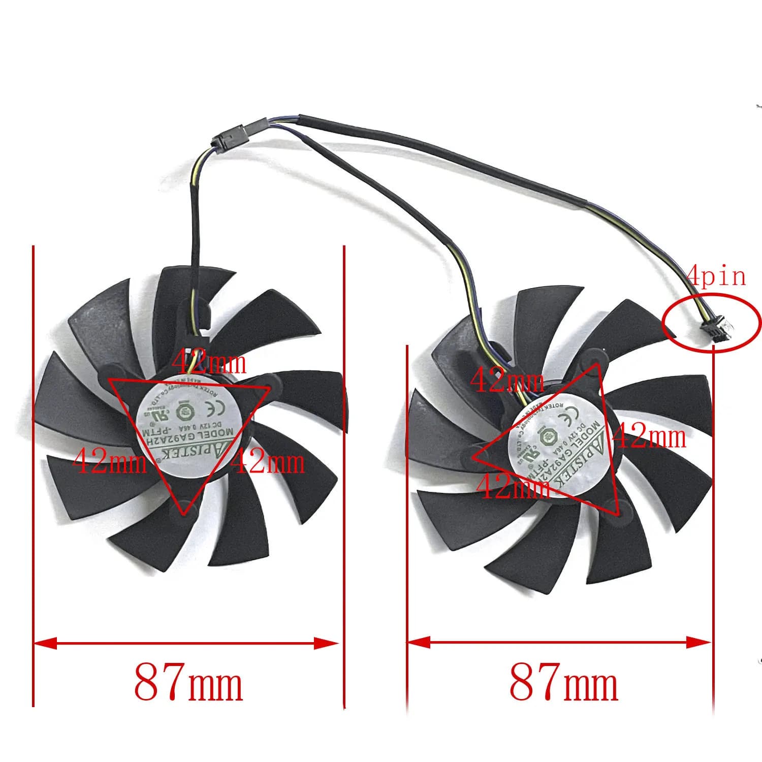 Ventole di raffreddamento per schede video Zotac GeForce RTX 2060 2070 SUPER Mini, 87MM GA92A2H 0.35A GTX 1660 1660Ti