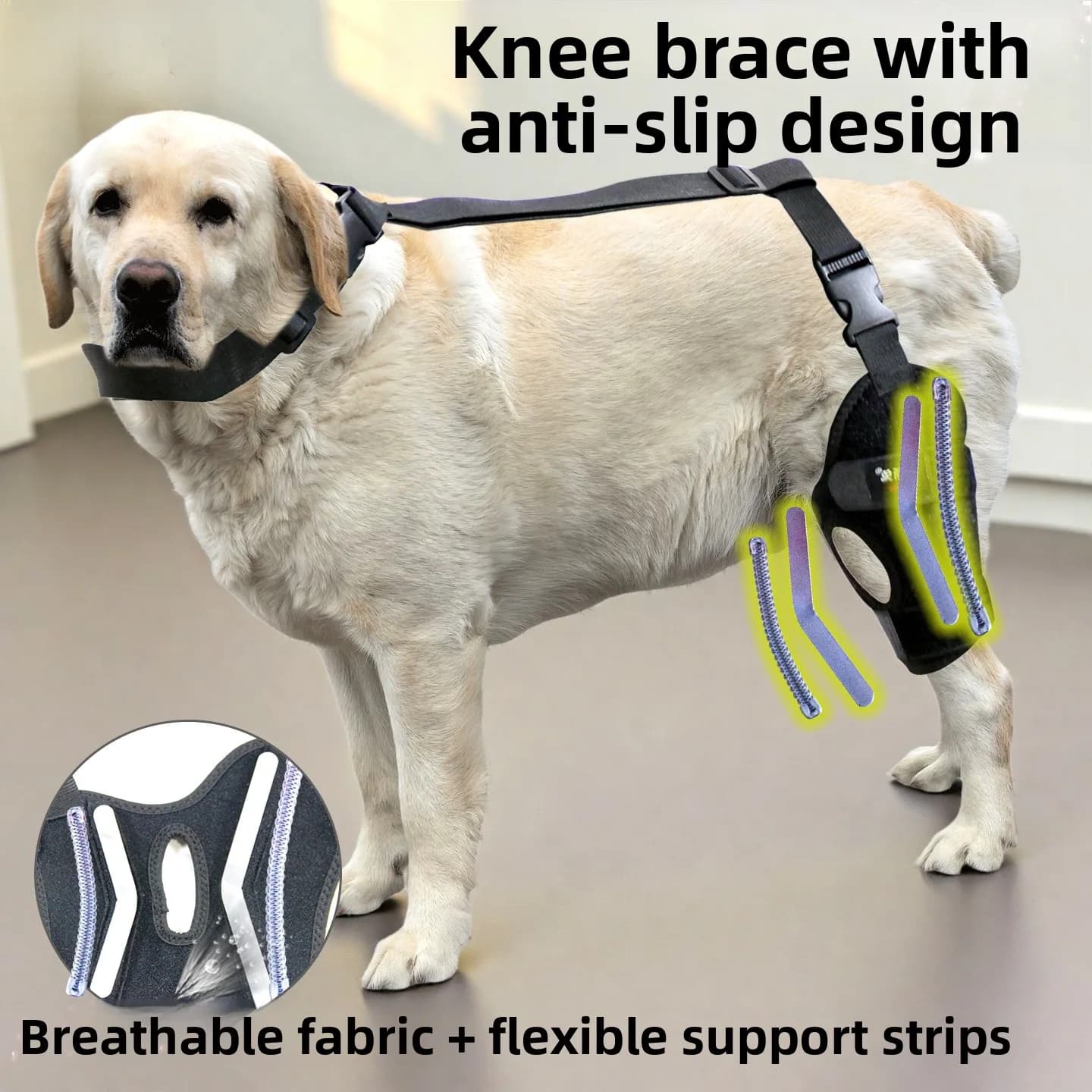 Supporto per Ginocchio per Cani con Dislocazione Patellare, Tutore per Legamento Crociato Lesionato, Regolabile e Robusto, per Viaggi con Animali Domestici
