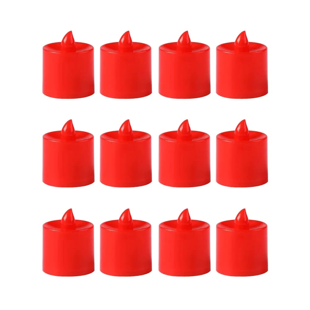 24 pezzi LED elettronico senza fiamma luce rossa simulazione per la decorazione di banchetti nuziali per feste ornamento LED
