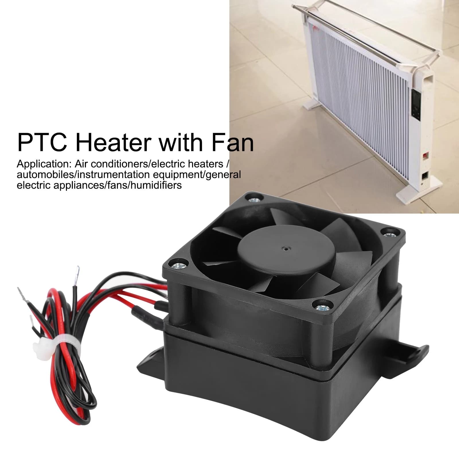 Stufa Elettrica in Ceramica 220V 300W con Ventilatore, Riscaldatore d'Aria Termostatico in Ceramica