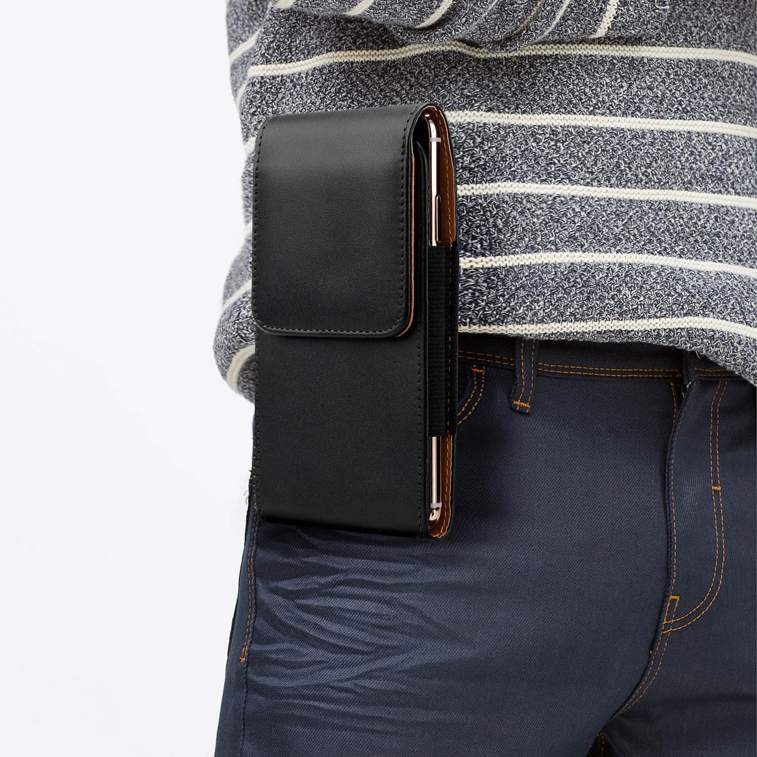 Mobile Phone Universal Leather Case Waist Bag Hanging Waist Leather Case Belt Waist Bag Hanging Bag For iPhone Samsung