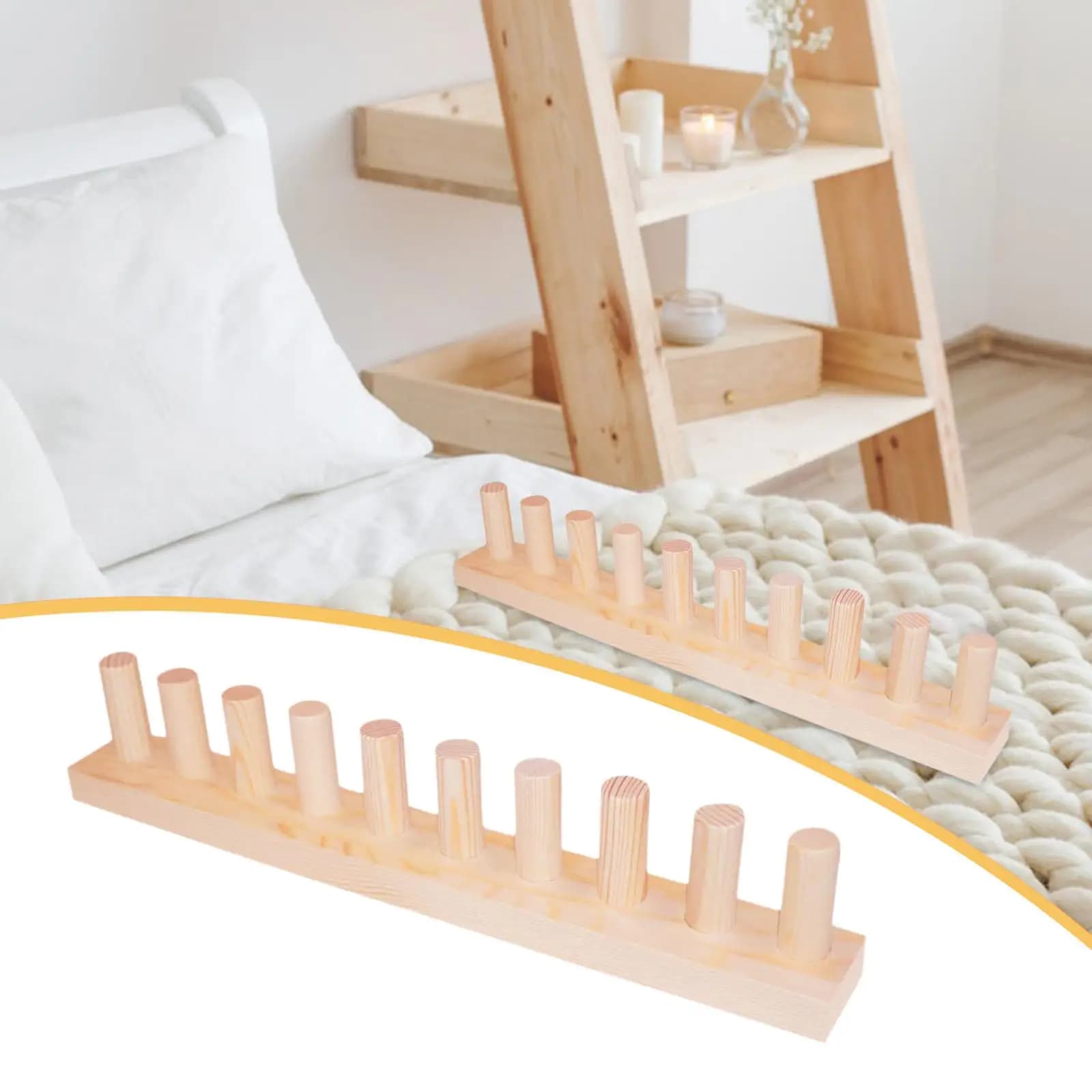 Wooden Weaving Loom Kit for Chunky Yarn DIY Blankets Beginners Knitting Frame Crafts Hobby Home Decoration