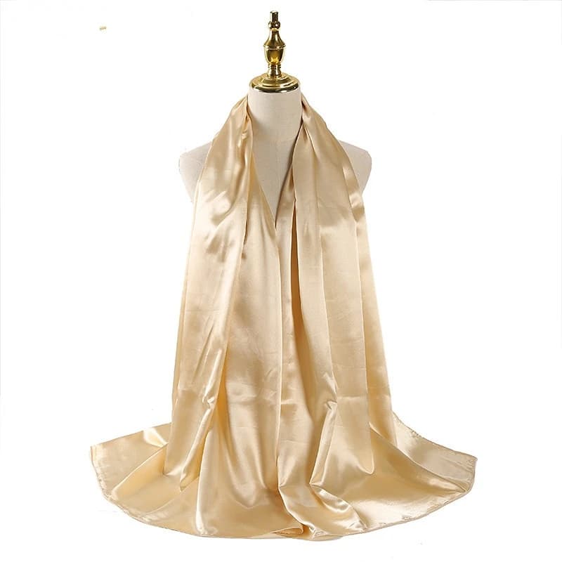 Solid Color Shawls Wraps Large Hijabs Scarf For Women Long Kerchief Silk Satin Neck Scarves 70x180CM Fashion Kerchief Head Scarf
