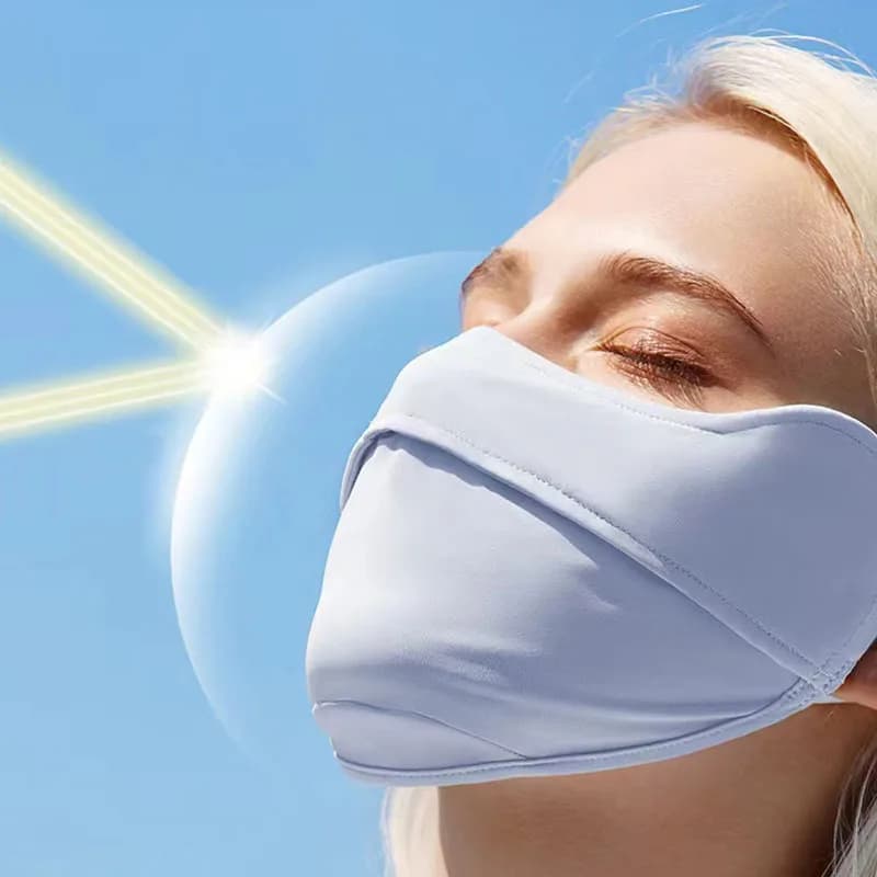 Summer Eye Protection Sunscreen Mask for WomenBreathable OpeningEar Hanging TypeWomen's Thin Ice Silk Sunscreen Mask