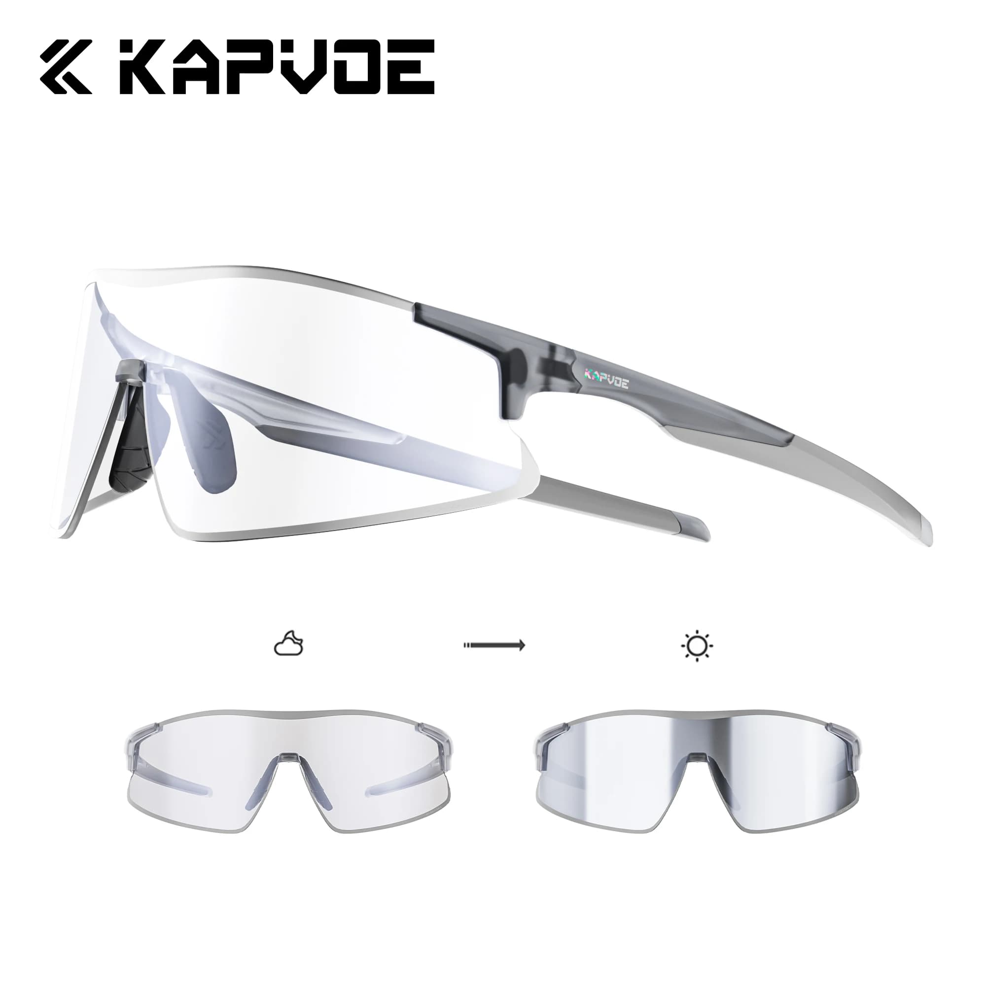 Kapvoe 2026 New Hiking Eyewear Sports Sunglasses Photochromic Men's Cycling Glasses MTB Mountain Bike Goggles Protection Eyewear