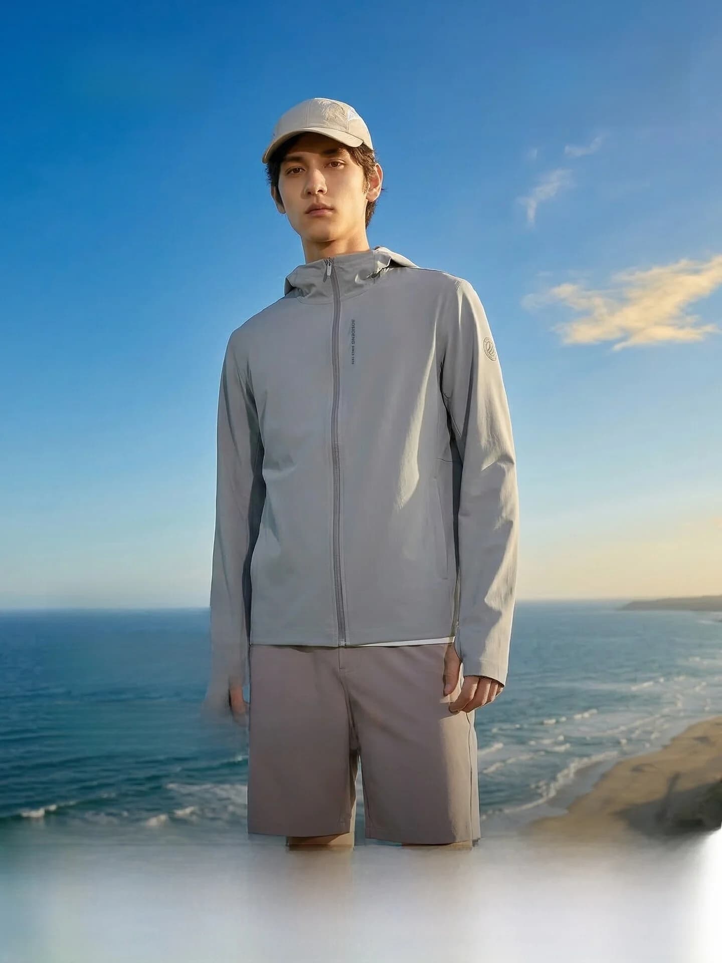 Bosideng Men's Summer New Fashion Sun Protection Clothing Breathable Moisture Wicking Cool Feeling Long Sleeve Short Length Z...