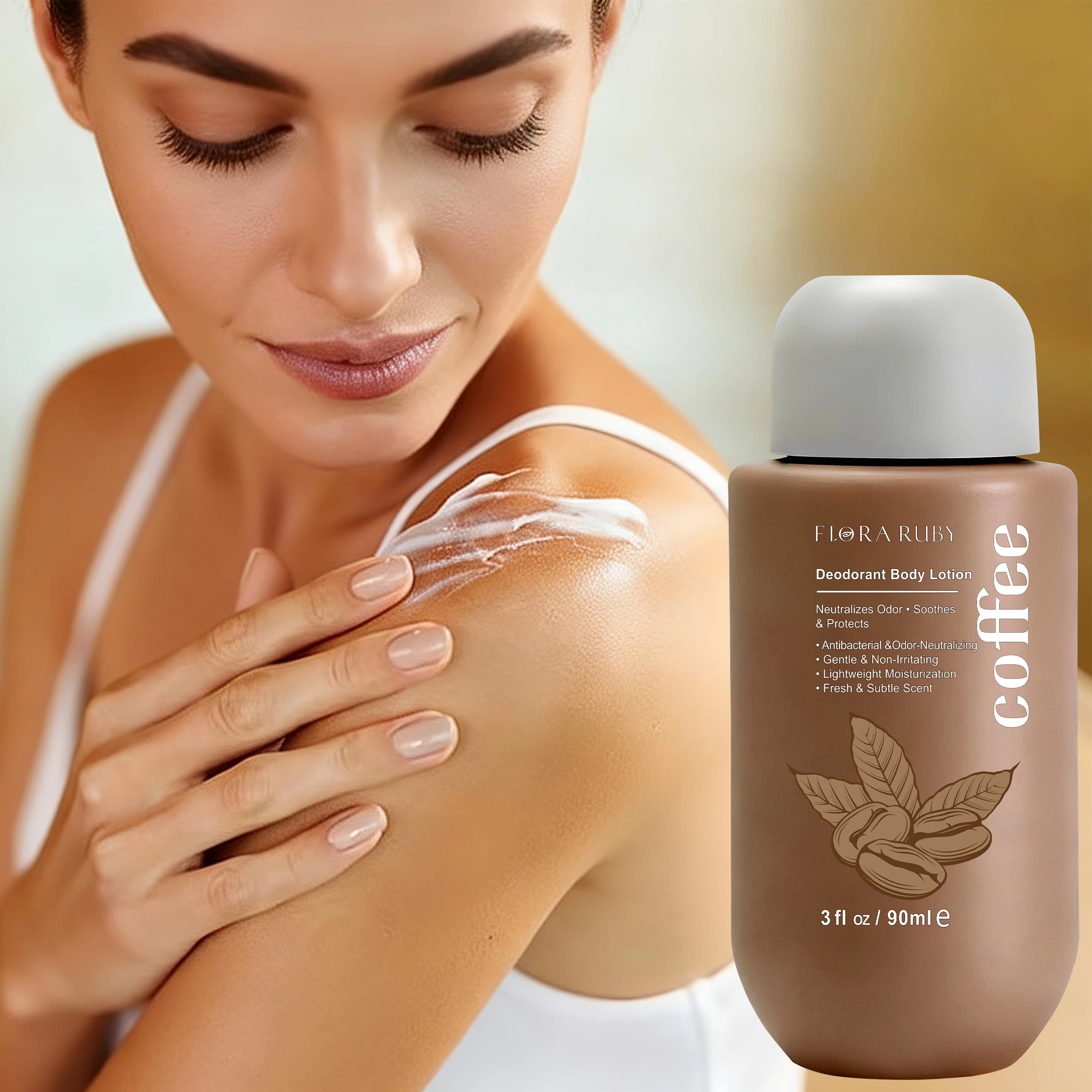 Flora Ruby Lozione corpo deodorante, idratante per rimuovere gli odori, mantengono fresco, adatto per tutto il corpo