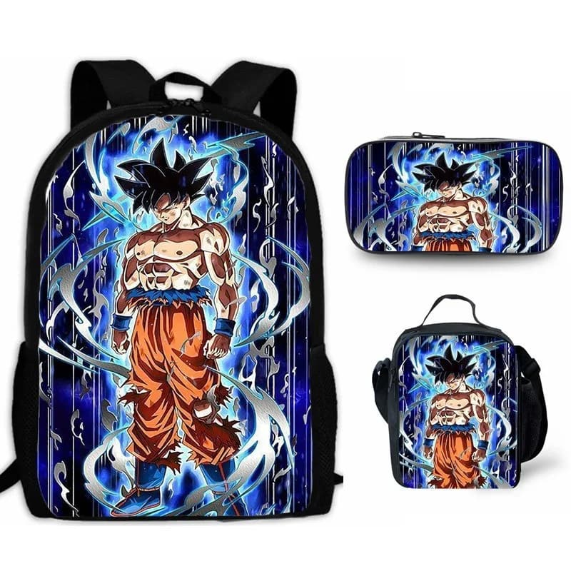 3Pcs Anime Dragon Ball Super School Backpack Set Ultra Instinct Goku Children Bookbag Crossbody Bag Pencil Box For Kids