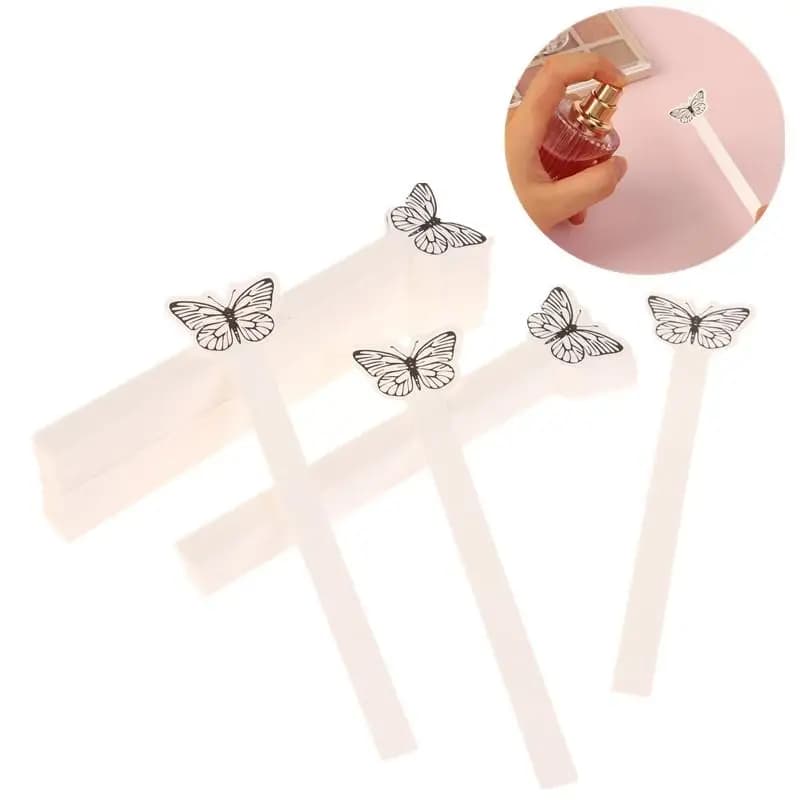 (Ce14)100pcs Creative Butterfly Shape Testing Aromatherapy Fragrance Perfume Essential Oils Test Tester Paper Strips