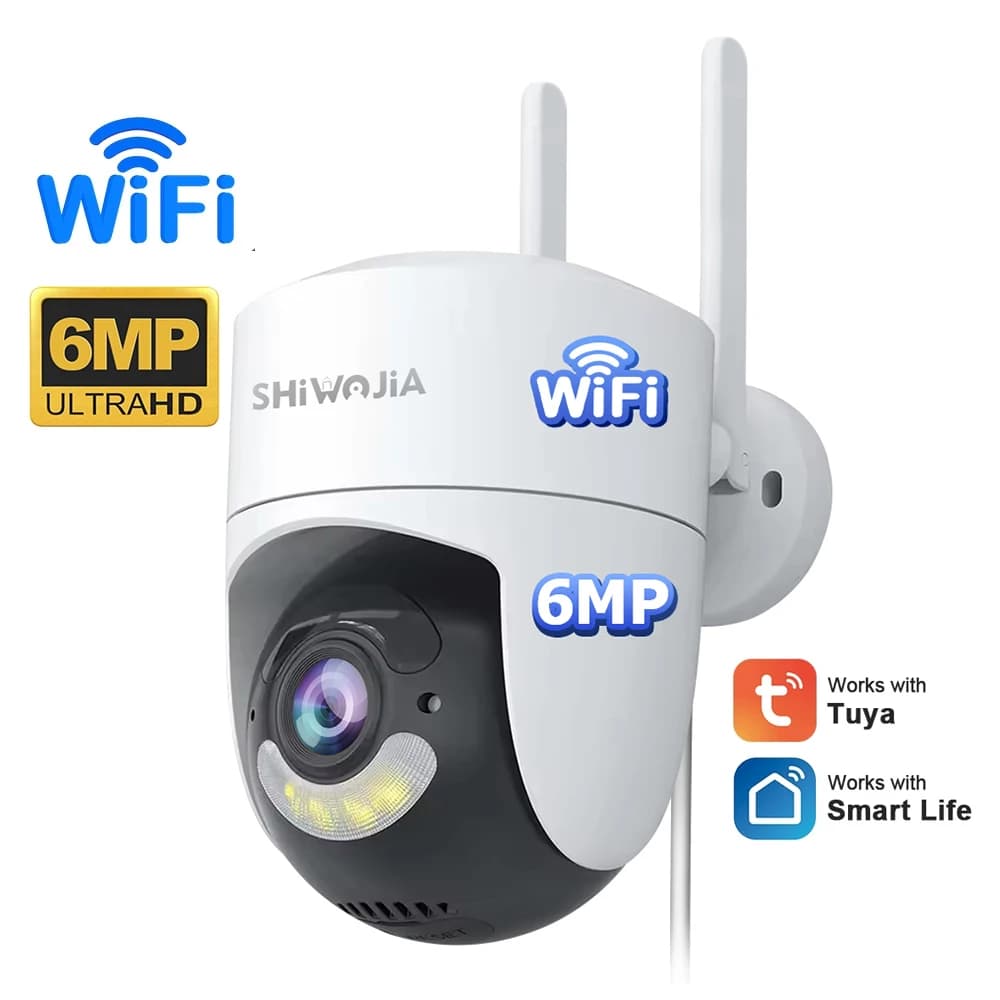 INQMEGA 6MP Tuya Camere WIFI Visione notturna Smart Camera Sicurezza Sorveglianza domestica Telecamere PTZ con WiFi 2.4G Audio bidirezionale CCTV