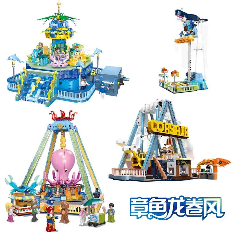 IN magazzino MOC Creativity Undersea Amusement Park Building Blocks mattoni assemblaggio di giocattoli modello per bambini Set regalo di compleanno