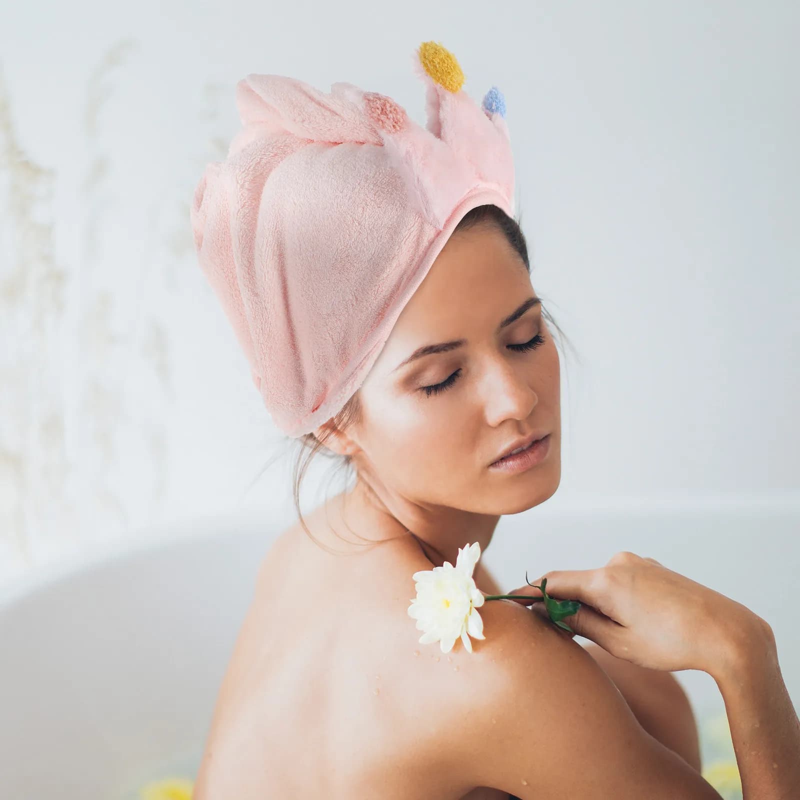 Cappello Asciugacapelli in Pile Corallo per Adulti, Turbante in Microfibra ad Asciugatura Rapida per Capelli Bagnati, Ideale per Uso Post-Doccia e Salone, Asciugamano a Cappello