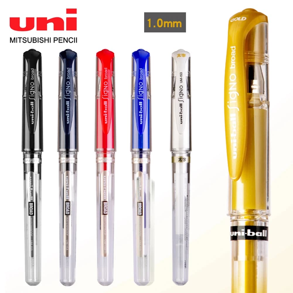 1 pz Giappone UNI Penna Gel 1.0mm Uniball UM-153 Firma di Nozze Oro Bianco per la Scrittura Pittura Graffiti Evidenziare Rifornimenti D'arte