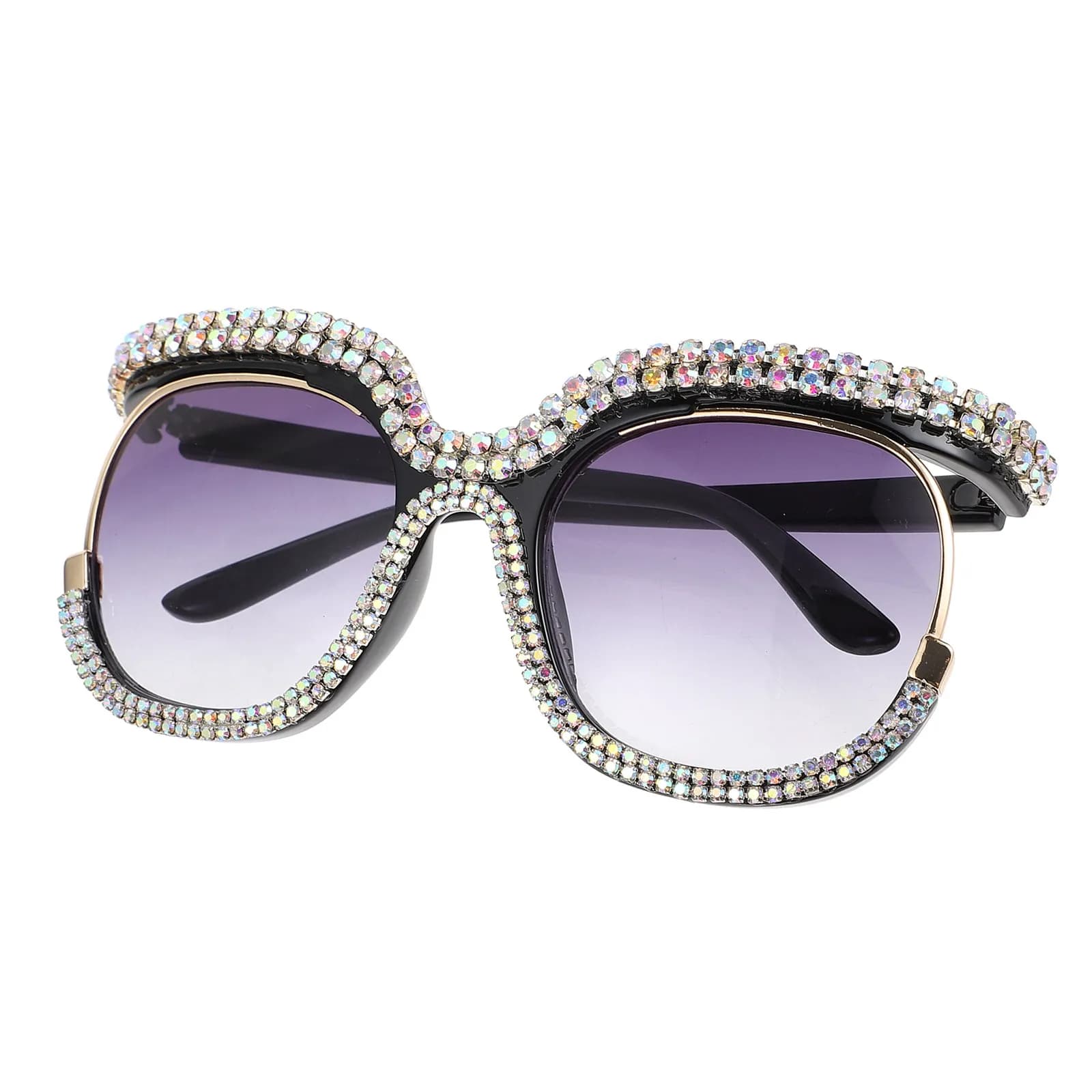 Occhiali da Sole con Dettagli in Diamante, Design alla Moda e Personalizzato, Aste Confortevoli, Antiscivolo, Antivento, per Viaggi e Spiaggia