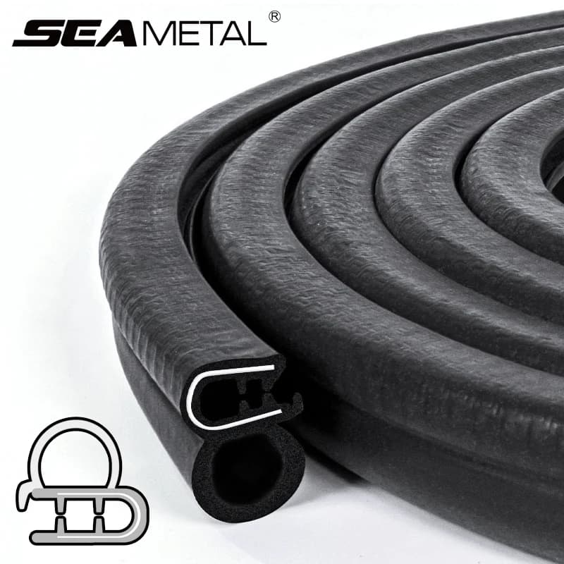 SEAMETAL 5m Car Door Rubber Sealing Strip Auto Door Guard Anti Collision Weatherstrip for Car Door Edge Scratch Protection