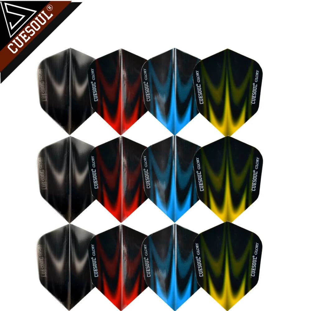 CUESOUL 12pcs 4 Set Extra di Spessore Traslucido Dart Voli Code Ali Dardos Piuma Lascia Per Bersaglio Giochi Accessori