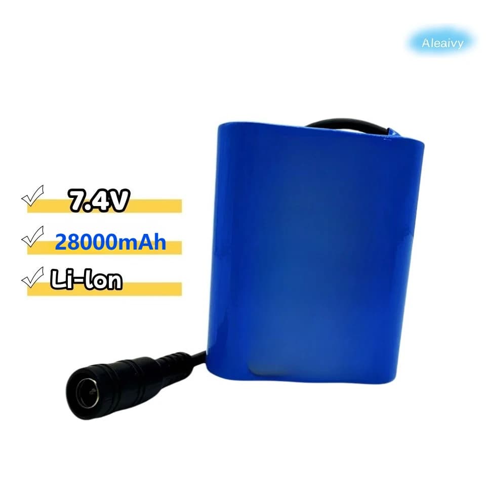 Batteria al litio 2s3p 8,4 V 28000 mAh di lunga durata con protezione BMS, sostituzione per luce bici 7,4 V 8,4 V, faro da pesca,