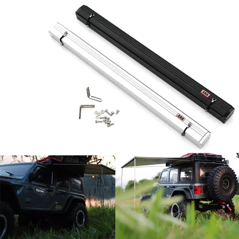 Tenda laterale da tetto in metallo con decorazione a baldacchino regolabile per 1/10 RC Crawler Car TRX4 Defender Bronco AXIAL SCX10 RC4WD D90 Jeep
