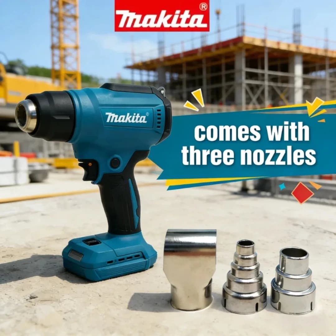 Makita 18V Cordless Heat Gun 550°C Temperature Control - Handheld Hot Air Gun with LED Display For Soldering&Blowing