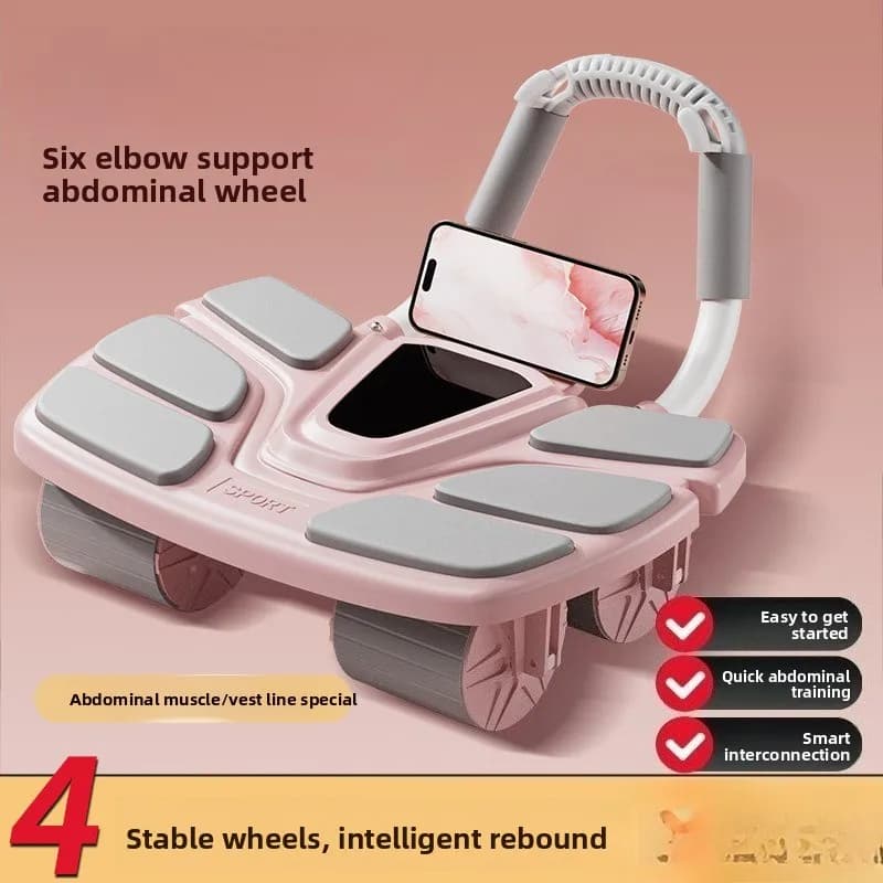 Stomach Wheel Six Elbow Support, Home Flat Support, Abdominal Training Equipment, Automatic Rebound Ab Rollers Fitness Equipment