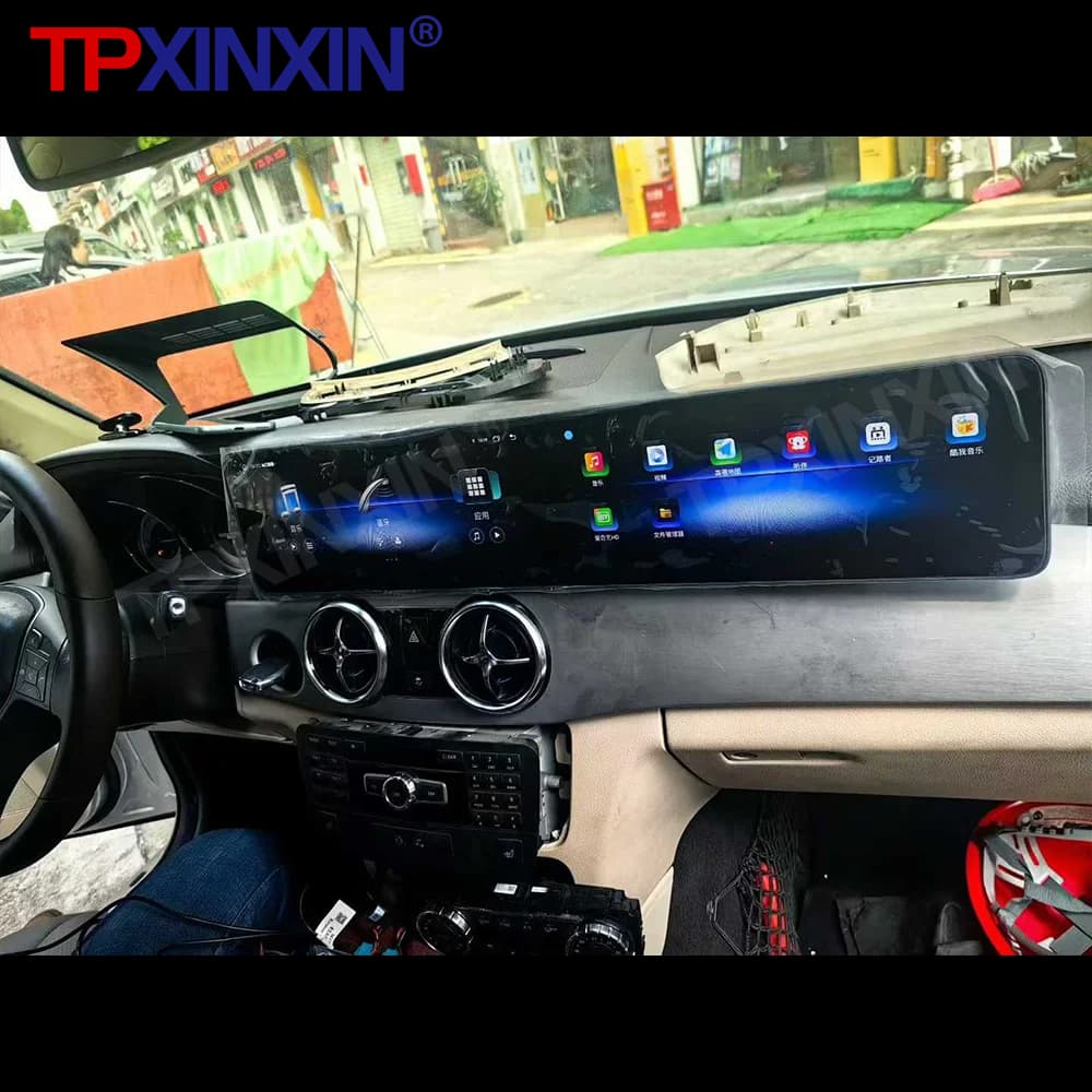 24.6 pollici Android Car Auto Radio Carplay Per Mercedes Benz GLK 2013-2015 Doppio Schermo GPS Navi Stereo Multimedia registratore a nastro