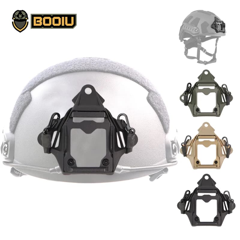 BOOIU Tactical Helmet Mount Adapter Night Vision Aluminum Alloy with Hook Rope NVG Helmet Bracket Accessories for FAST Helmet