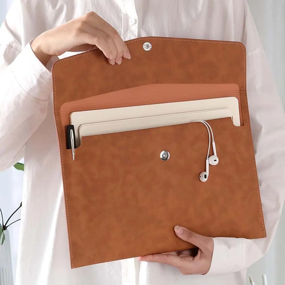 Borsa Universale per Documenti Scolastici di Grande Capacità, Organizzatore per Tablet, Cartella in Pelle PU, Borsa per Laptop, Borsa da Lavoro