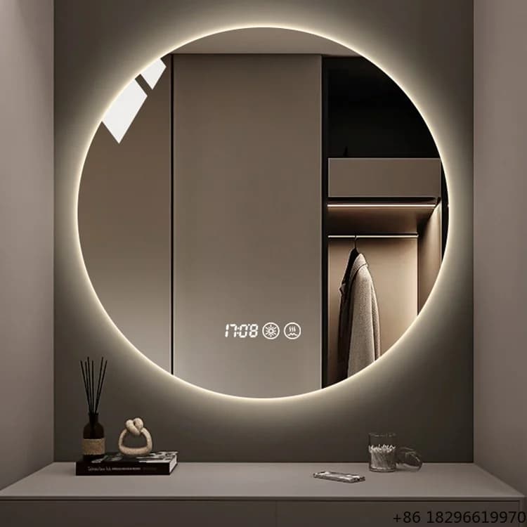 Luxury LED Bathroom Mirror Touch Switch Anti-Fog Dimmable 3 Color Temp Backlit Wall Vanity Mirror