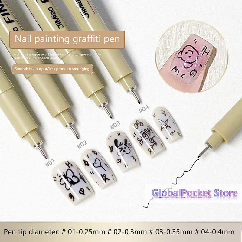 [TG823]Nail Art Graffiti Line Pen Gel Painting Waterproof Wire Drawing Pen Detail Sketching Pen Nail Design Tools