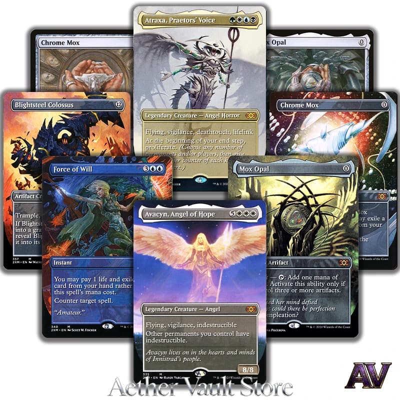 Set 2XM Double Masters Series: Carte Proxy Replica Olografiche Rare, Vintage, Storiche, Senza Tempo, Moderne, Legacy