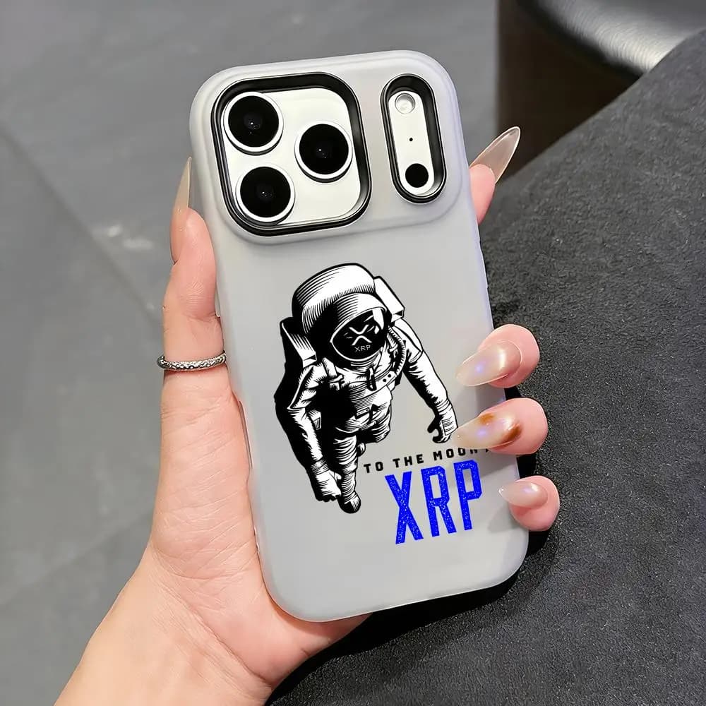 Custodia per telefono XRP Ripple Crypto in TPU trasparente effetto gelatina per iPhone 17 16 15 14 13 12 11 Pro Max Plus Mini, sottile e protettiva
