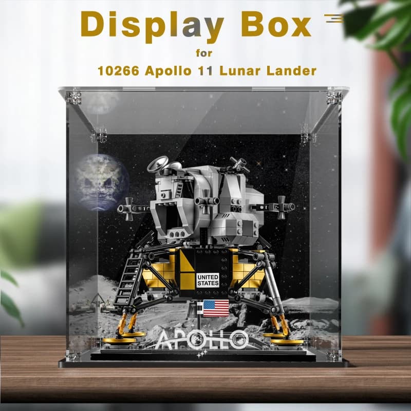 Acrylic Showcase for Lego 10266 Apollo 11 Lunar Lander Transparent Dust Veterina (See Lego not included)