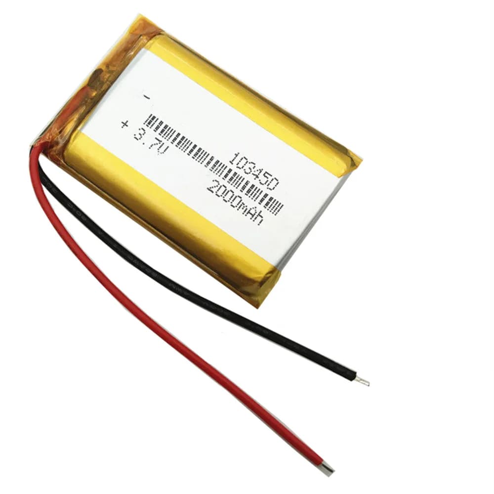 1-10 pezzi 3.7V 2000mAh 103450 Batteria ricaricabile ai polimeri di litio LiPo per fotocamera PS4 Navigatore GPS MP5 Auricolare Bluetooth Altoparlante