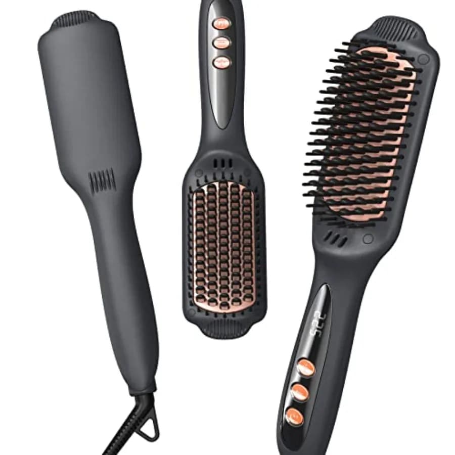 Ceramic Ion Leasing Plate for Results Without Growth and Smooth, with 12 Temperature Settings 250-450 ° Ideal for medium and long hair, Dua