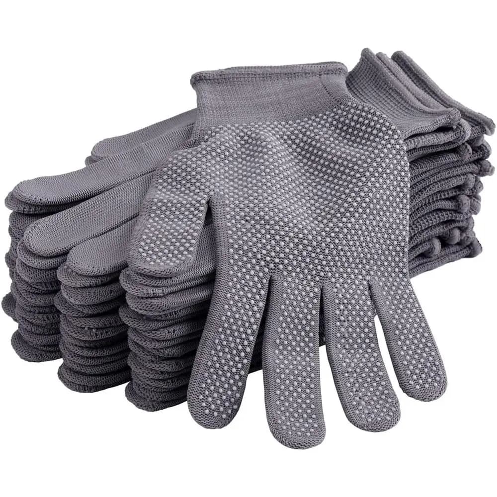 12 Pairs Anti-Slip Stretch Knit Cloth Gloves - Thin Moisture-Wicking Liners