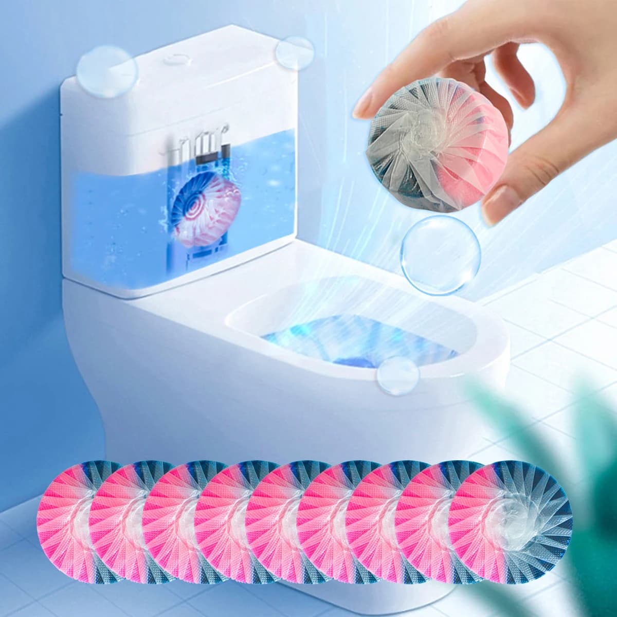 Compresse detergenti automatiche per WC: tecnologia a sgancio continuo, freschezza di lunga durata