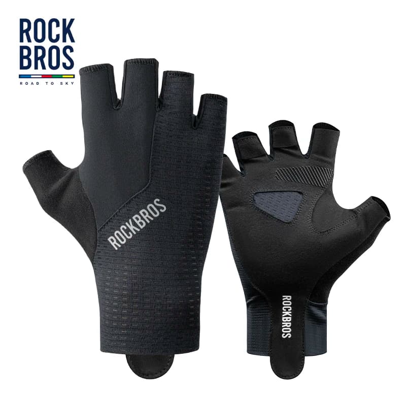 ROCKBROS ROAD TO SKY Professionali Guanti da Ciclismo Leggeri Antiscivolo Respirabili Guanti a Mezzo Dito Uomini Donne Guanti da Ciclismo