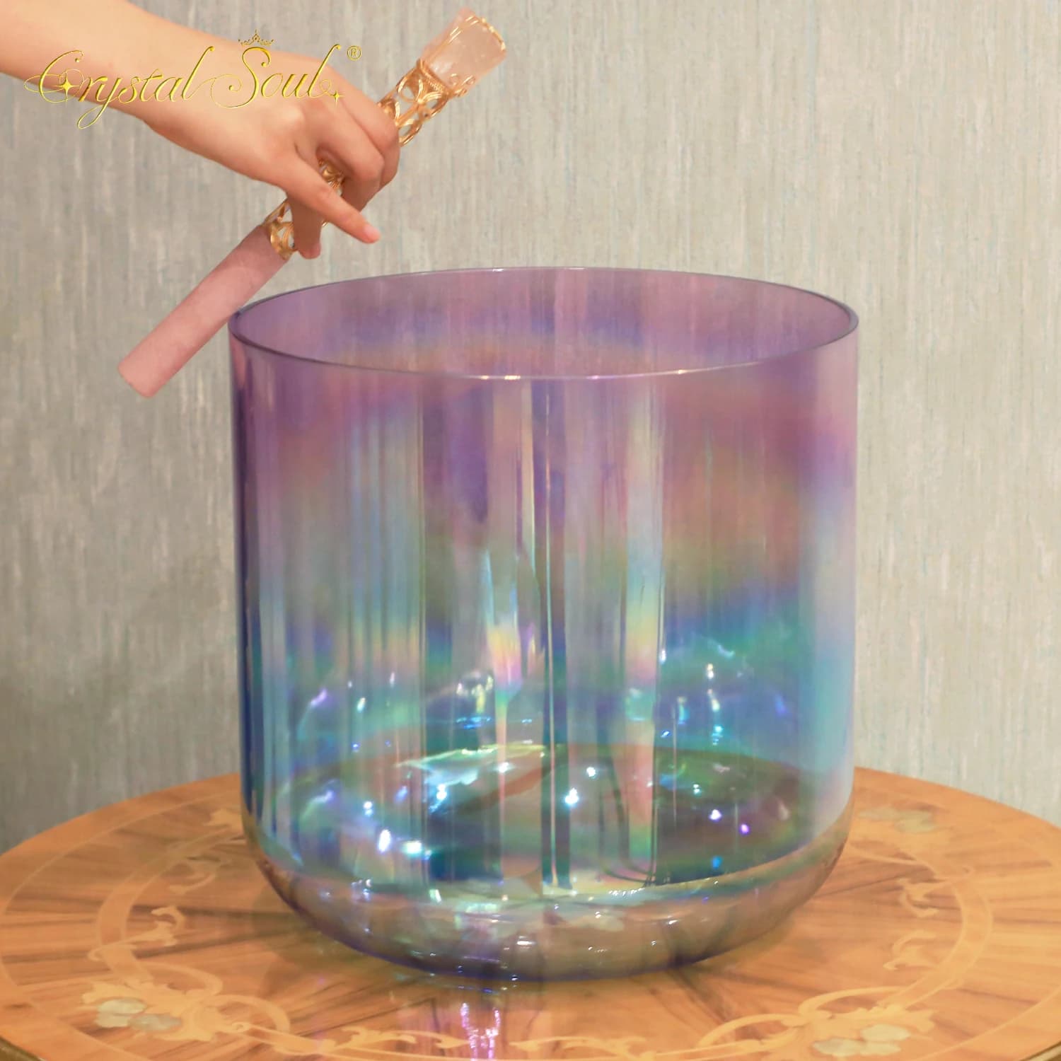 Crystal Soul High Quality Customized Colored Crystal Singing Bowl for Meditation