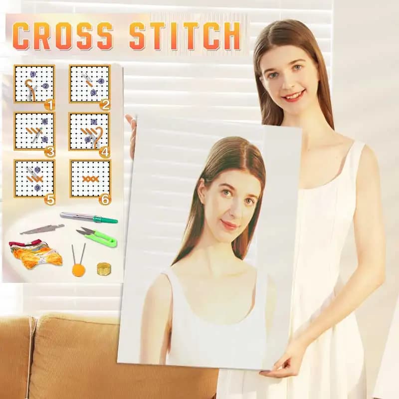 Kit Personalizzati per Ricamo a Punto Croce 11CT/14CT, Filo di Cotone/Seta, Set DMC per Pittura a Mano, Disegno Stampato su Tela